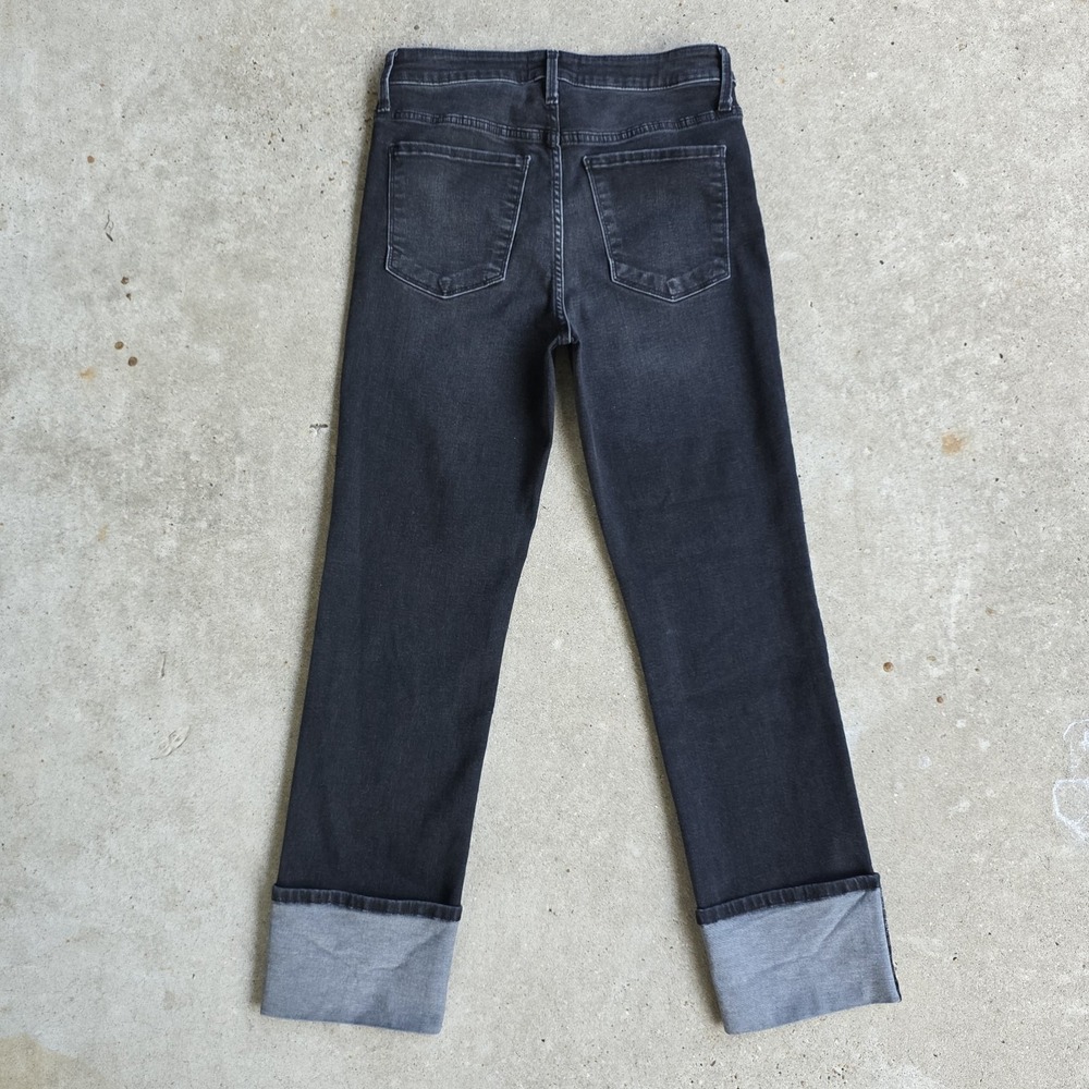 EverEVE Cuffed Jeans Size 27 Black The Ever Straight High-Waisted Retro Boho - Picture 2 of 8